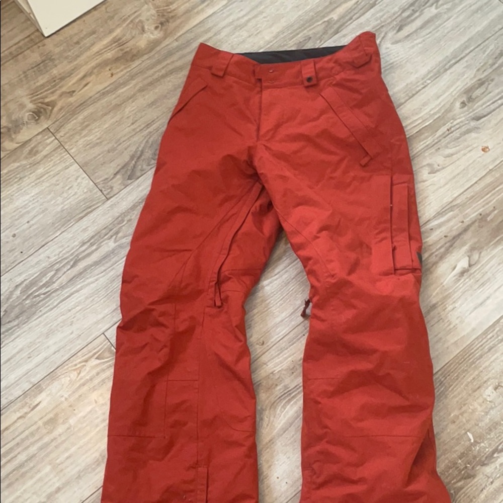 Burnt orange red burton snow pants